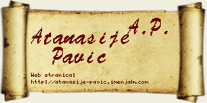 Atanasije Pavić vizit kartica